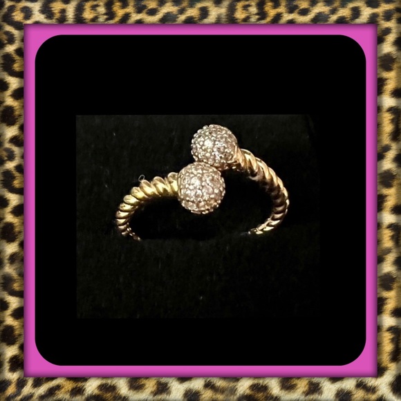 Jewelry - 👑✅PRICE FIRM✅Genuine Dual Ball Cluster Diamond 14kt Gold Ring